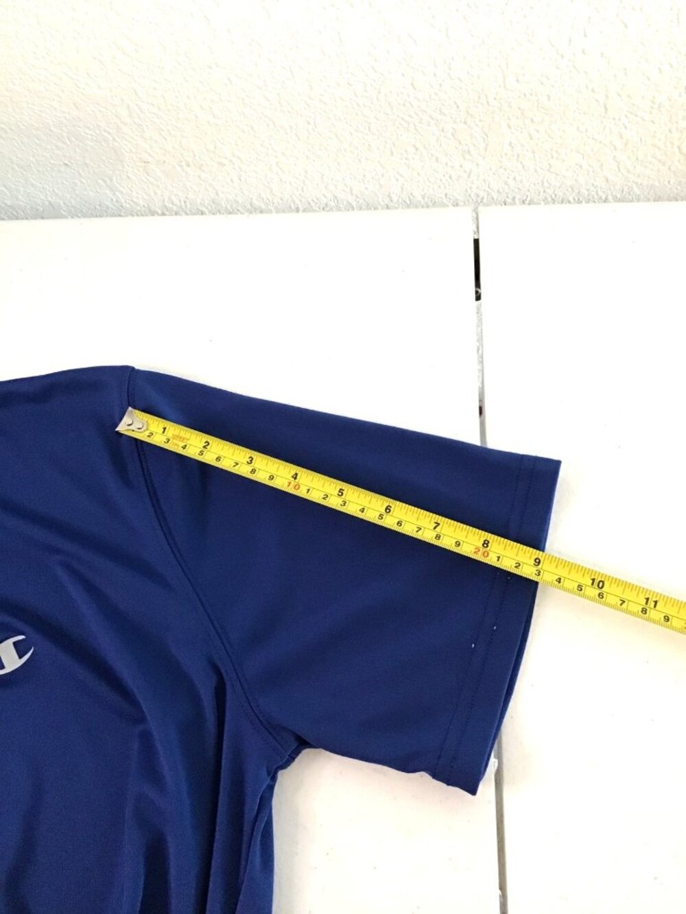 CHAMPION- MENS BLUE BASIC SHORT SLEEVE CREW NECK LIGHT WEIGHT T-SHIRT SIZE SMALL - Picture 4 of 6
